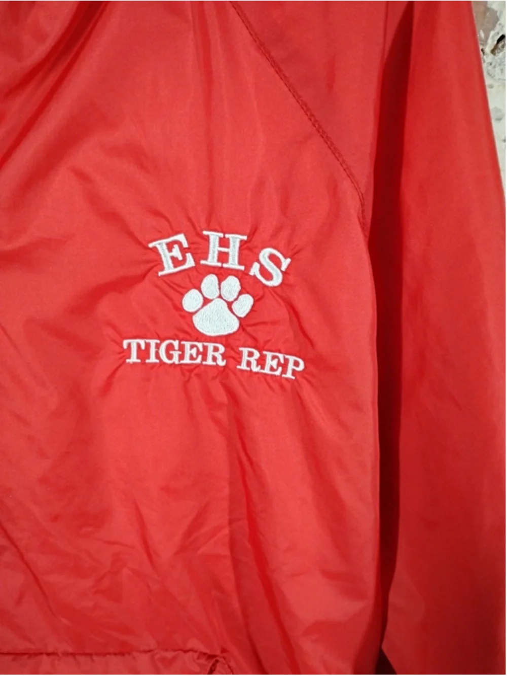 Eufaula High School Tiger Rep Red Half Zip Rain Jacket Charles River size Small - Picture 3 of 4